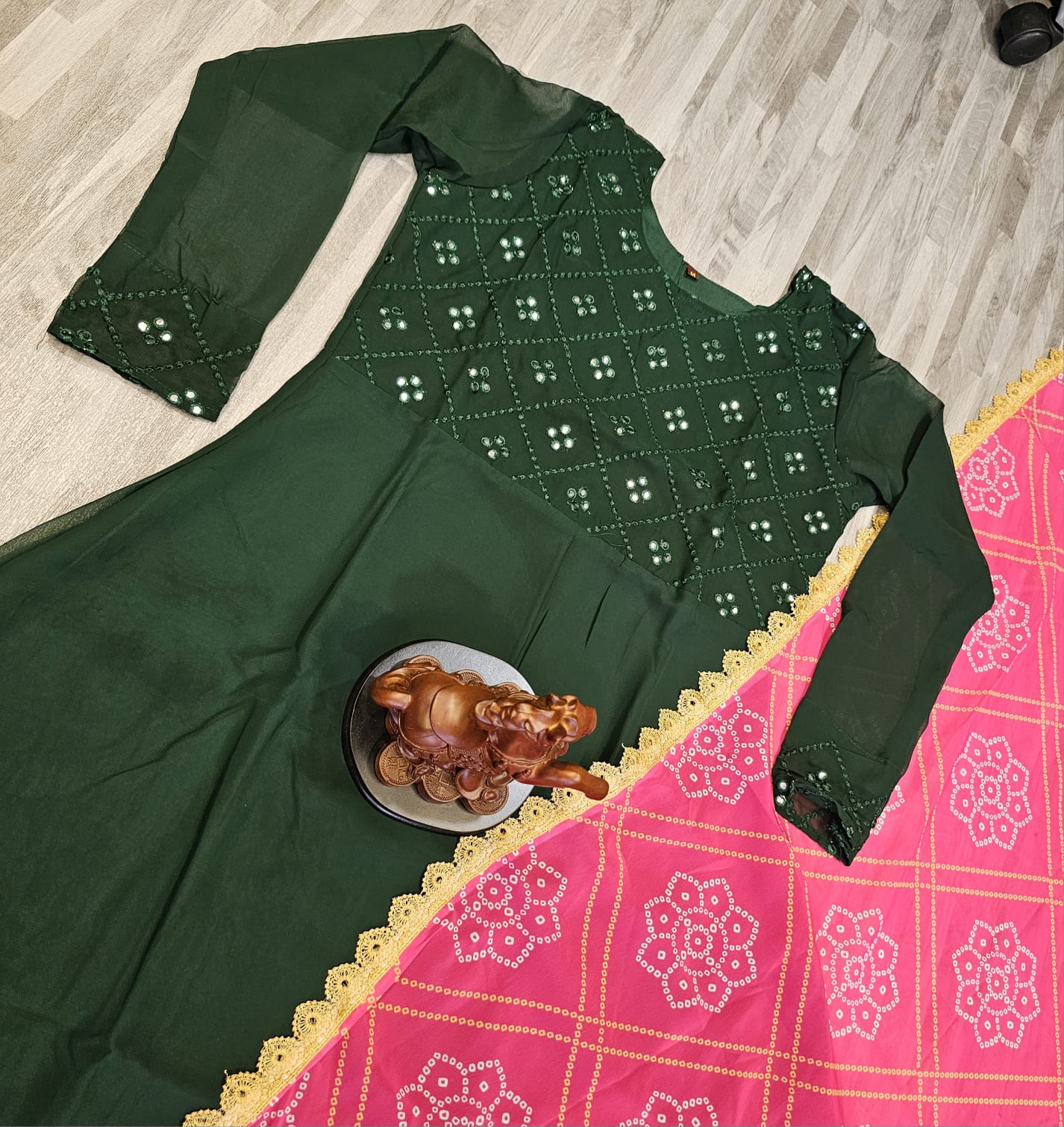 Brinjal By Krishi Georgette Dupatta With Anarkali Kurtis Catalog